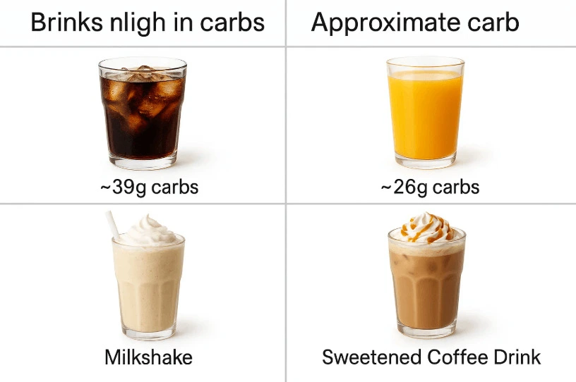 Carb Count in Common Beverages to Avoid